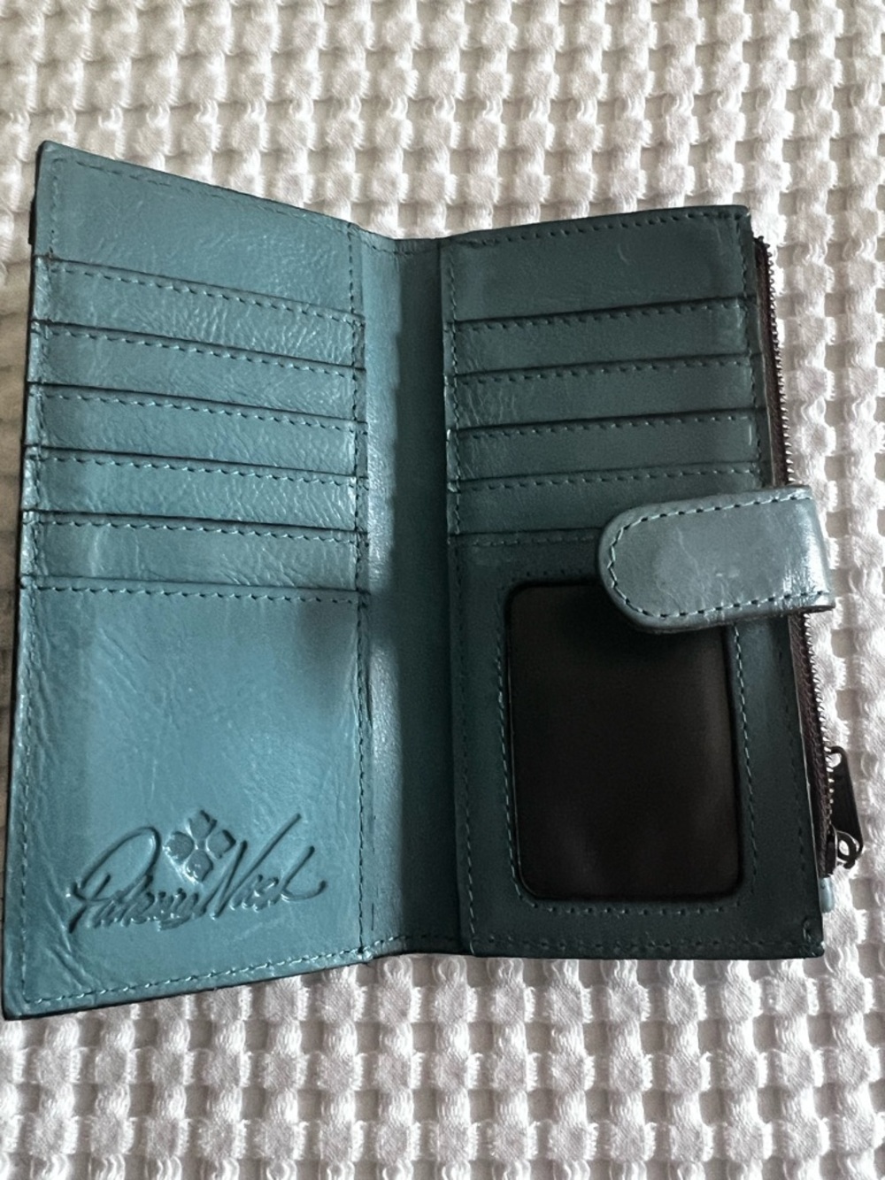 Patricia Nash Teal Leather Wallet with Snap Closure - Picture 6 of 8